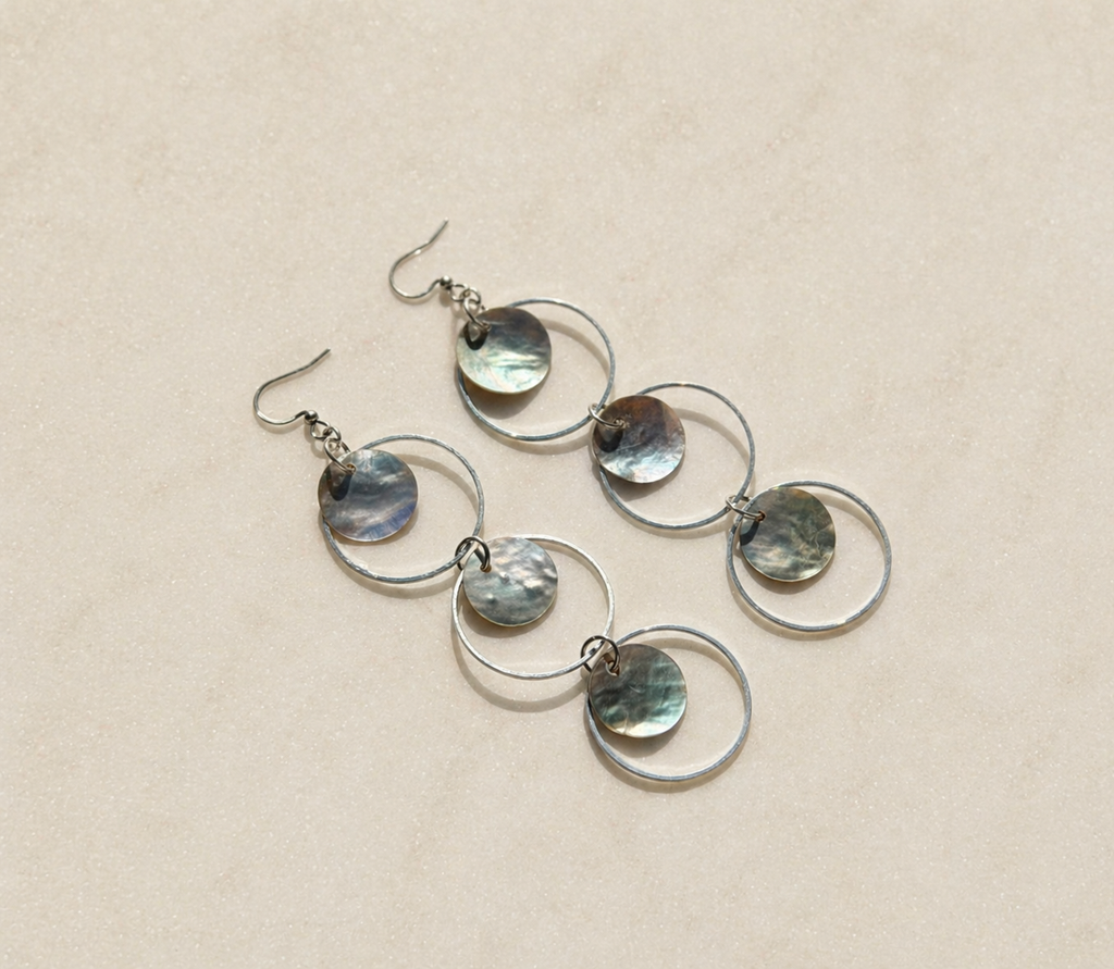 Halo Drop Earrings - Silver