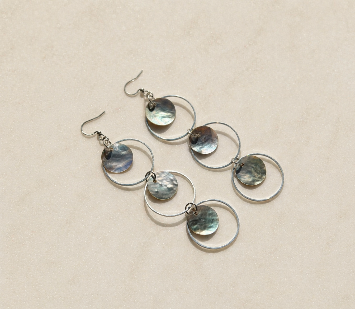 Halo Drop Earrings - Silver