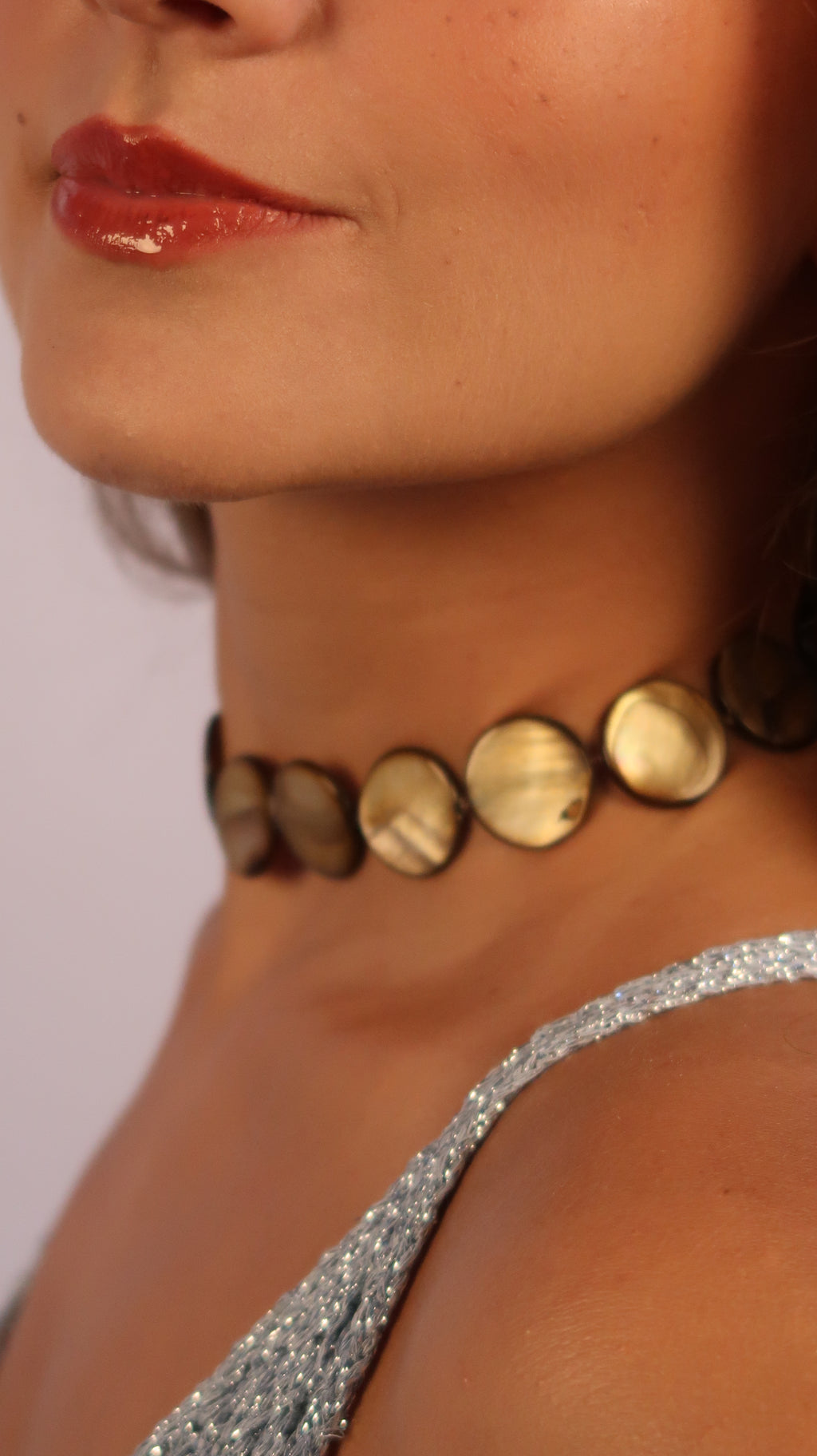 Pearl Bead Necklace - Golden Brown