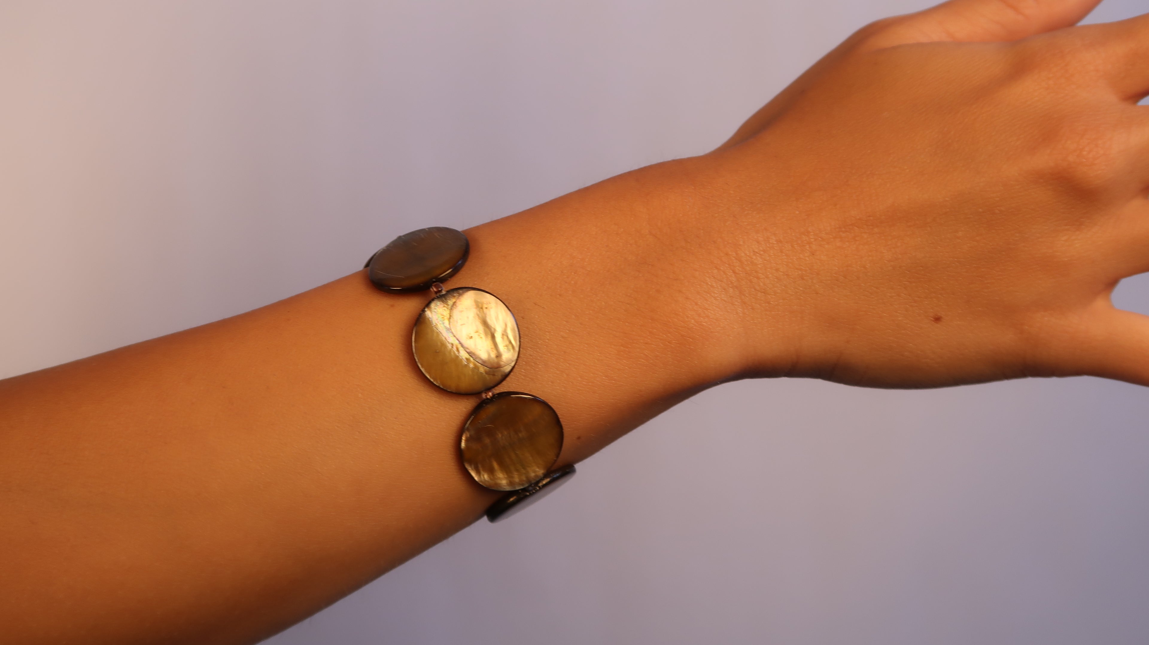 Pearl Bead Bracelet - Golden Brown