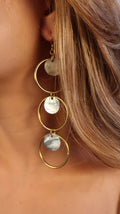 Bold Halo Drop Earrings - Gold