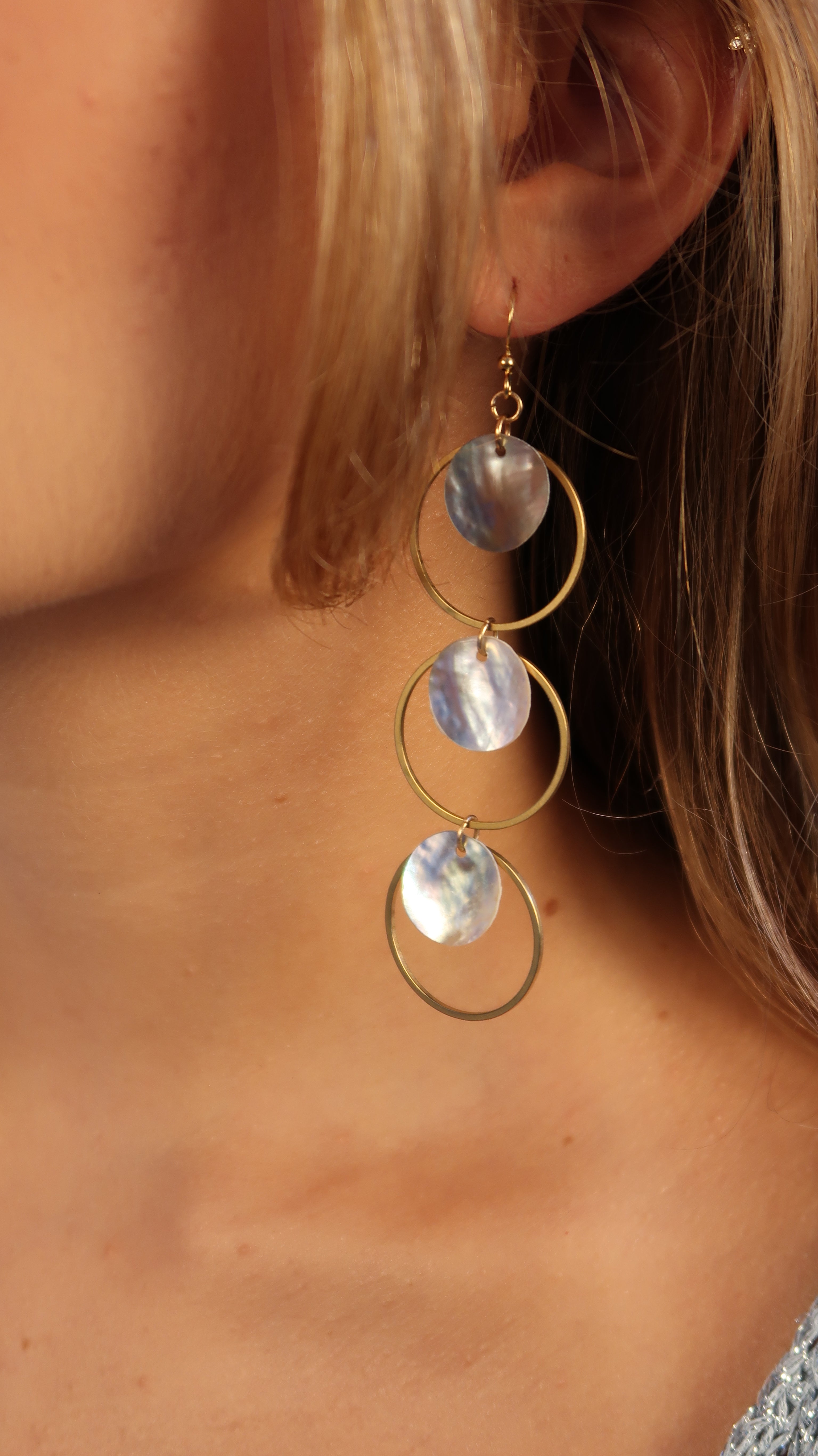 Halo Drop Earrings - Gold