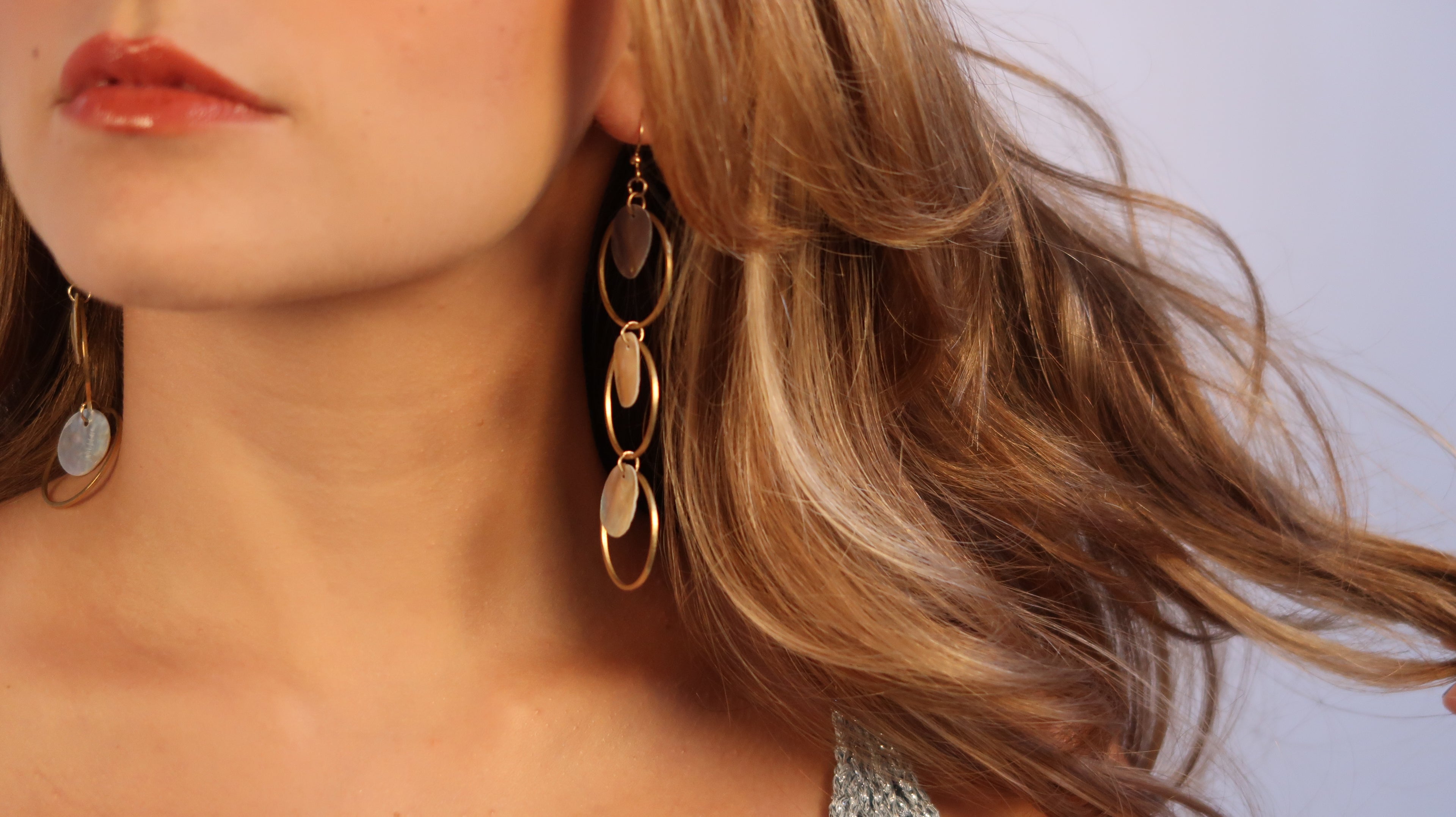 Halo Drop Earrings - Gold
