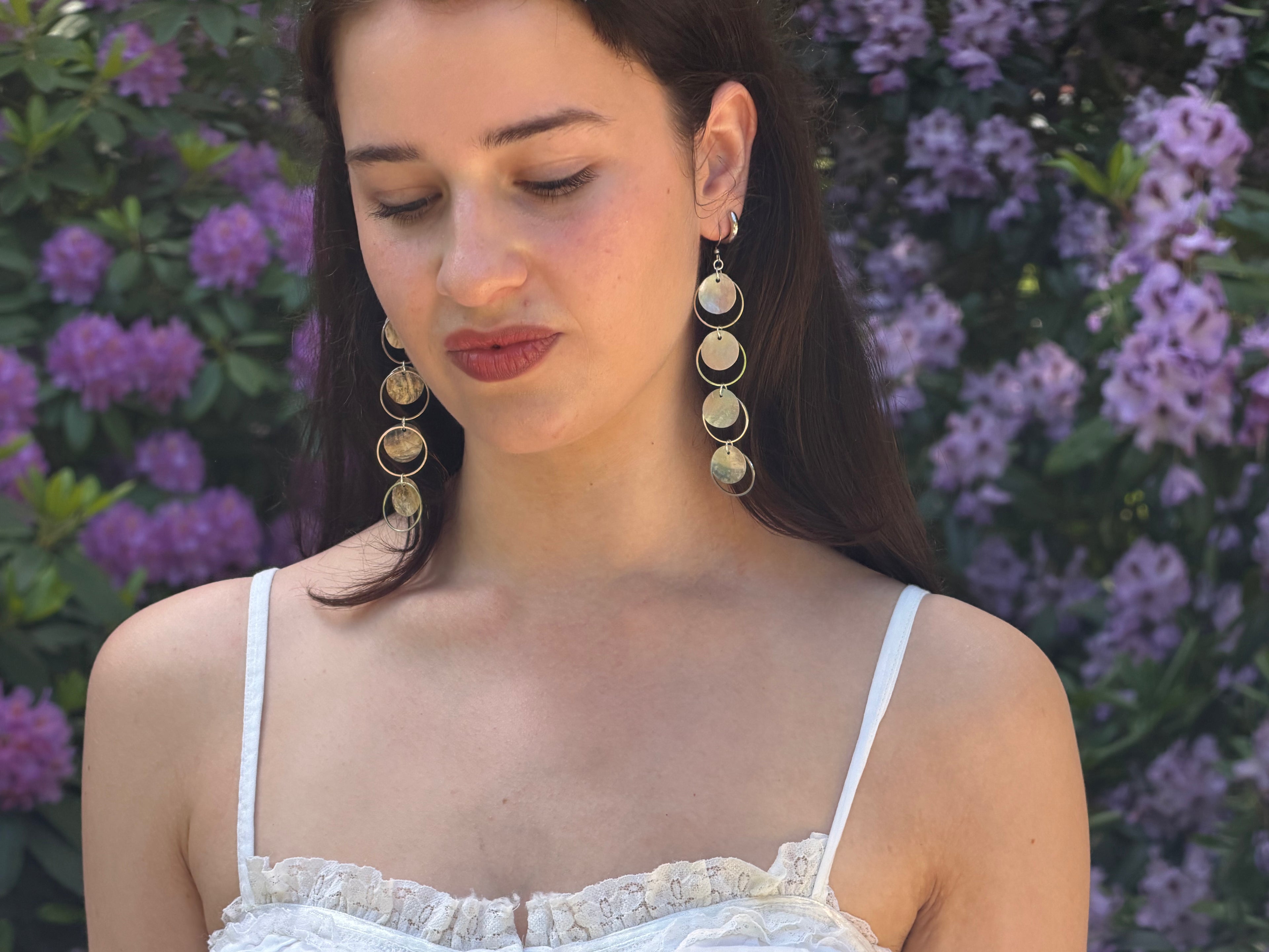 Shell Drop Earrings - Silver