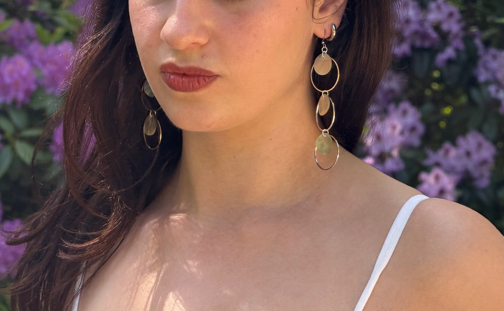 Halo Drop Earrings - Silver
