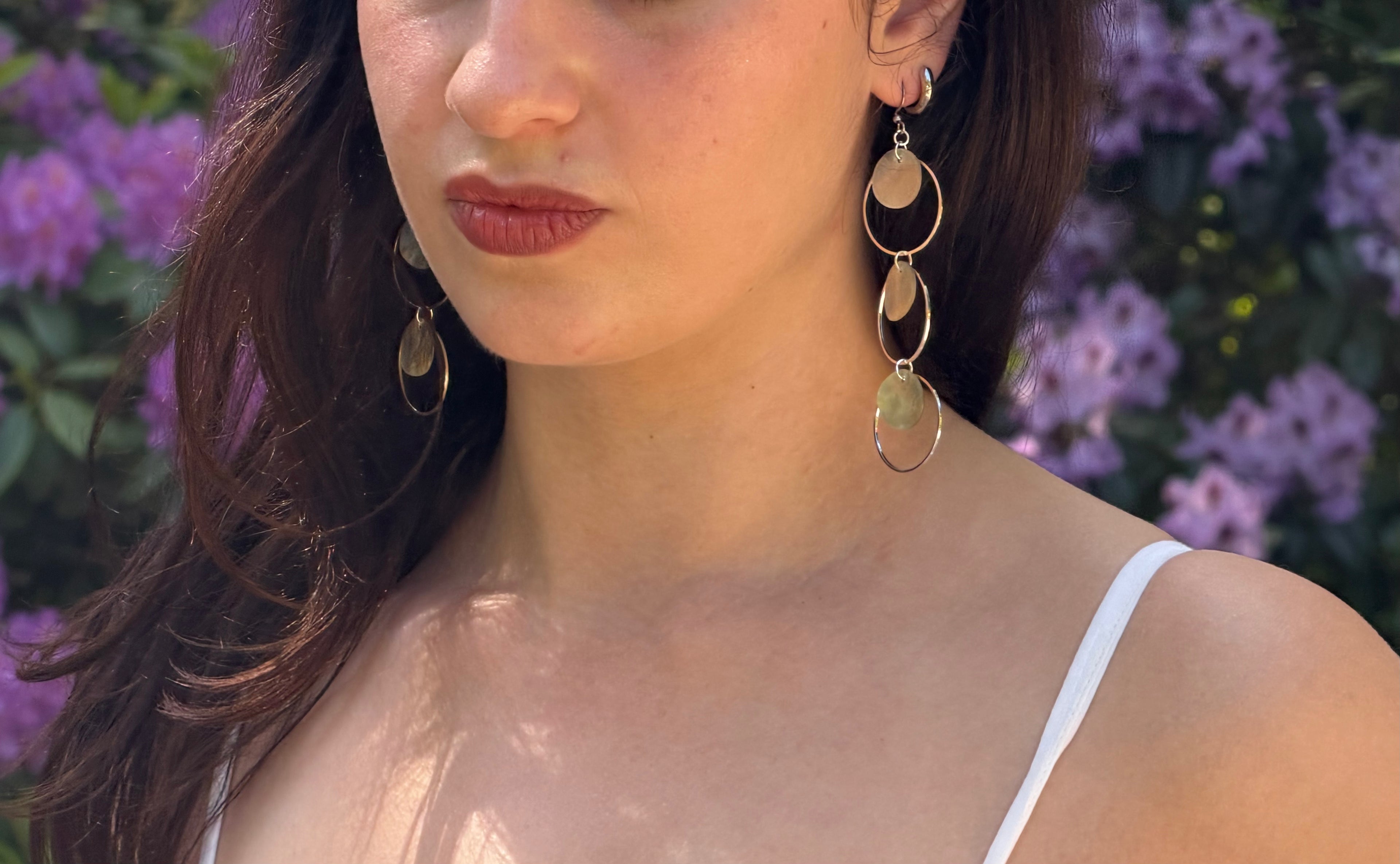 Halo Drop Earrings - Silver