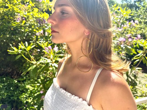 Double Take Hoops - Gold