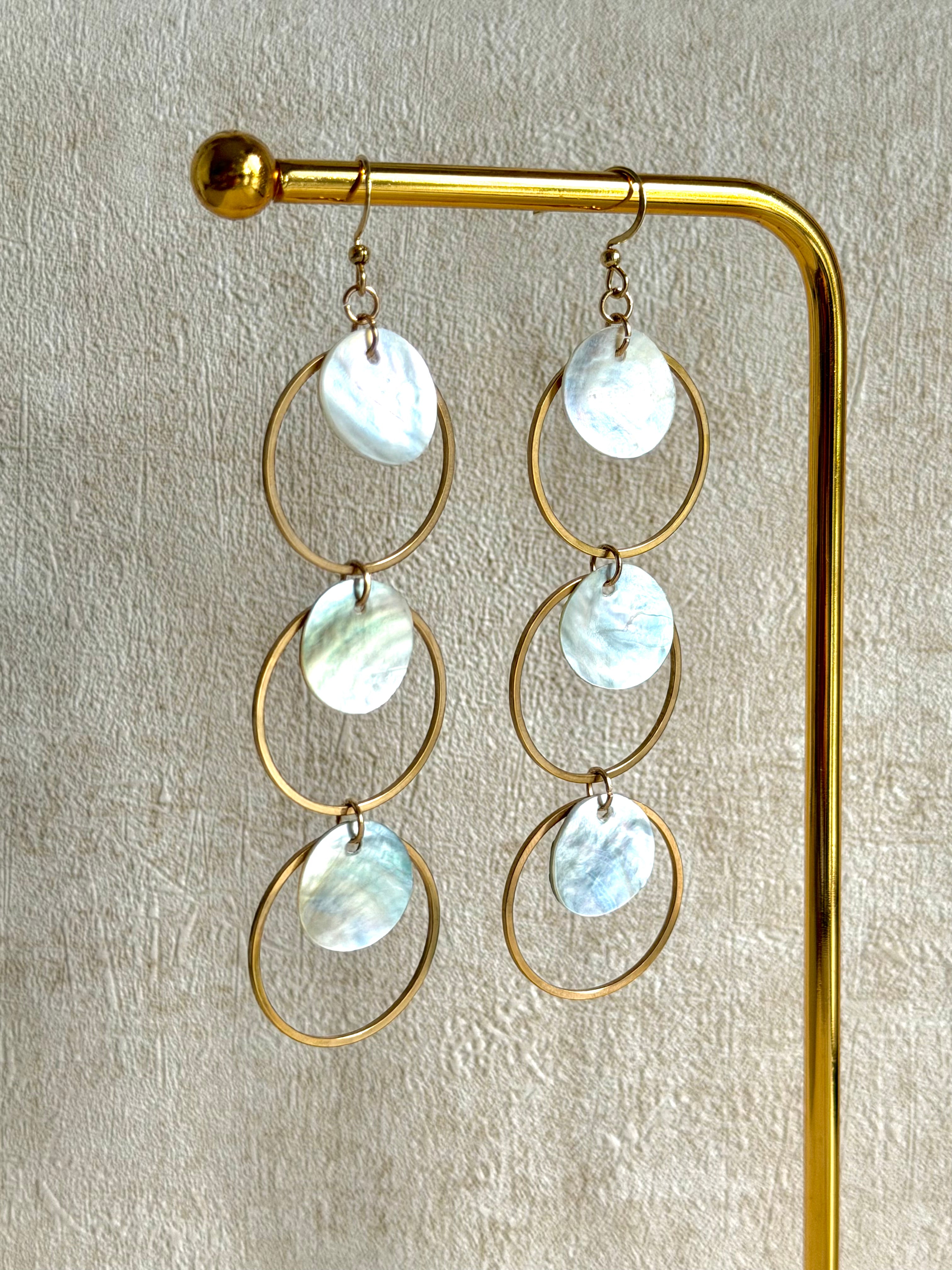 Halo Drop Earrings - Gold