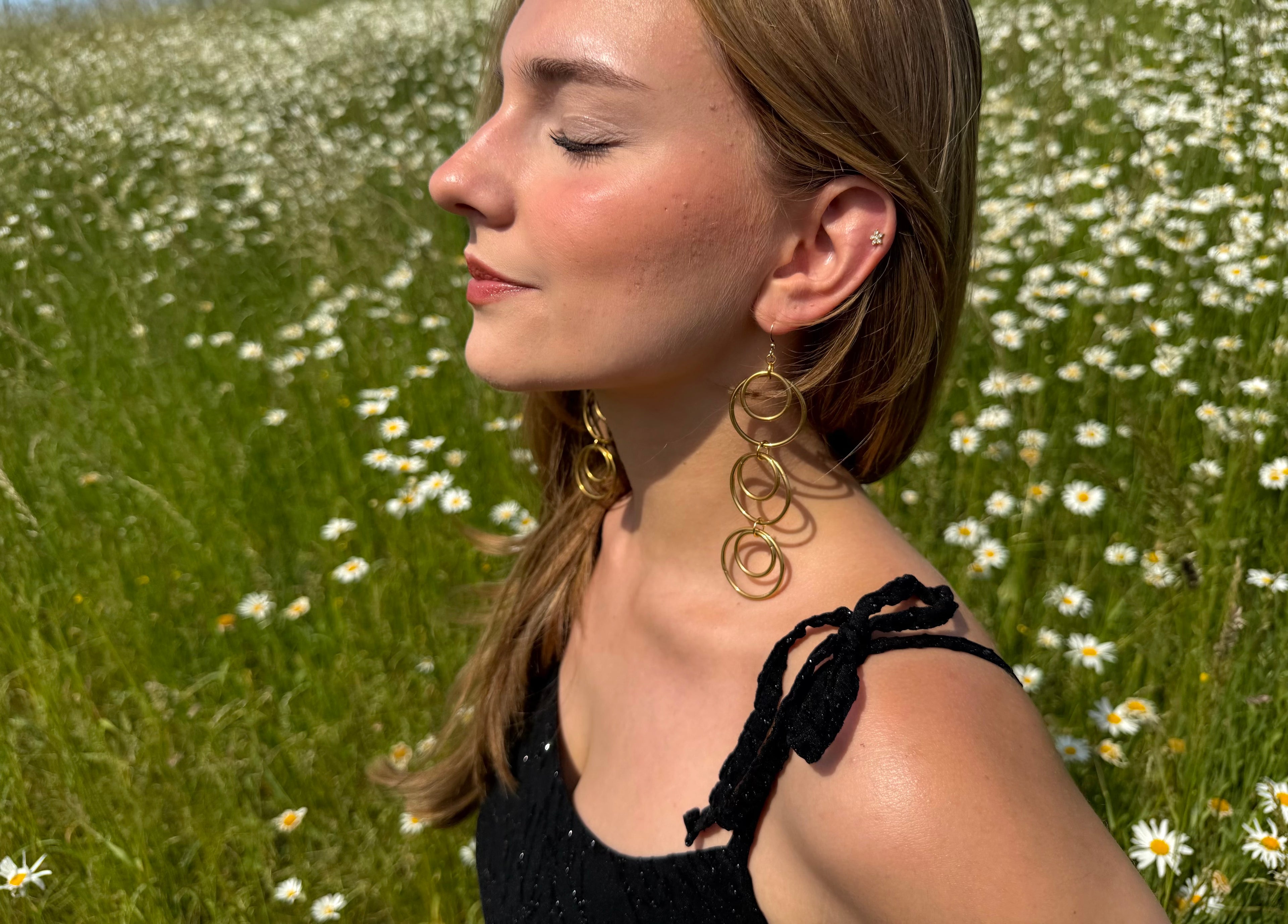 Golden Cascade Earrings