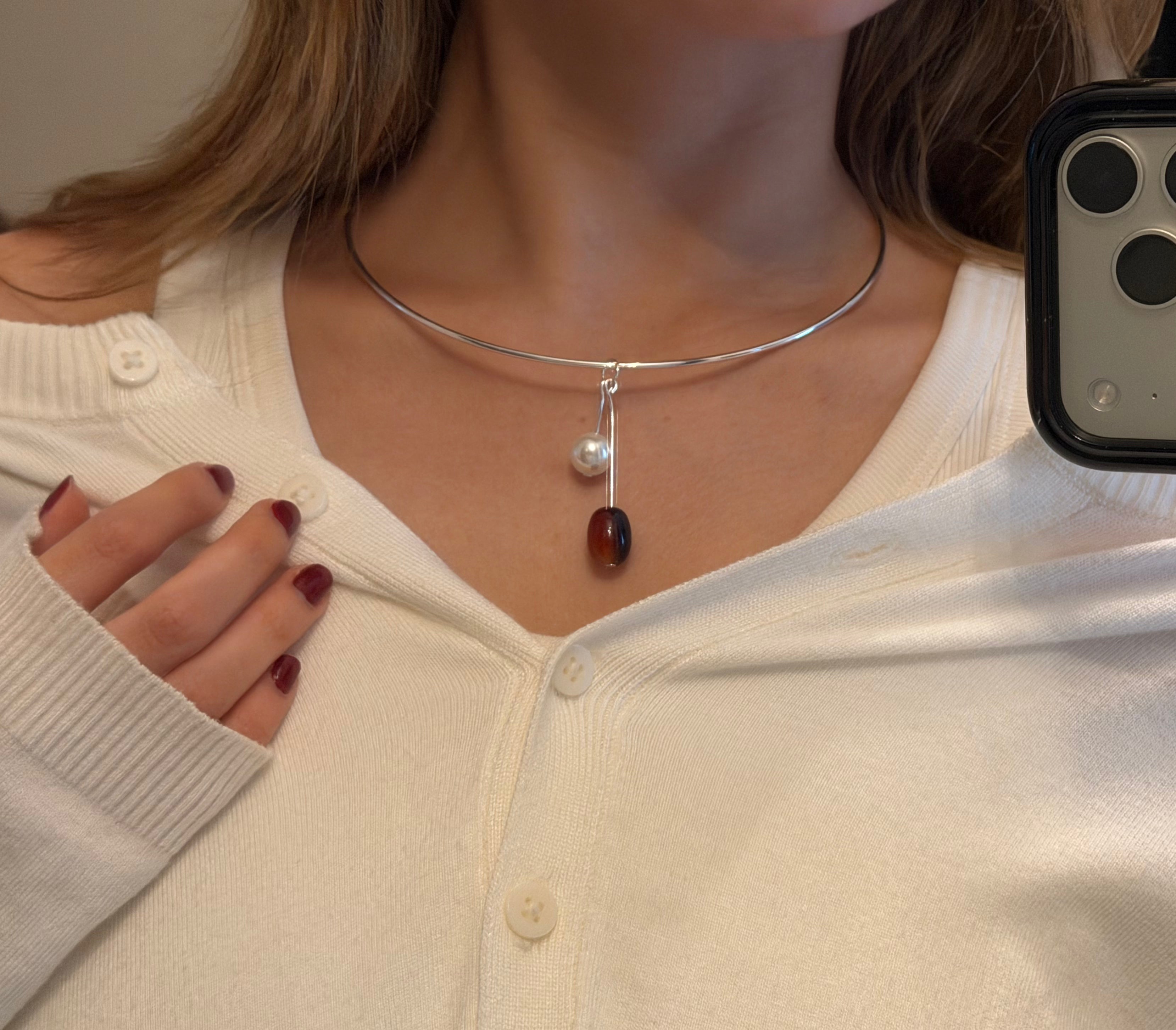 Perla Necklace - Silver