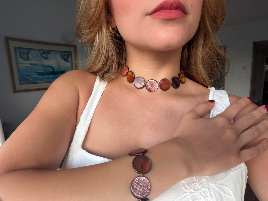 Pearl Bead Necklace - Earth Brown