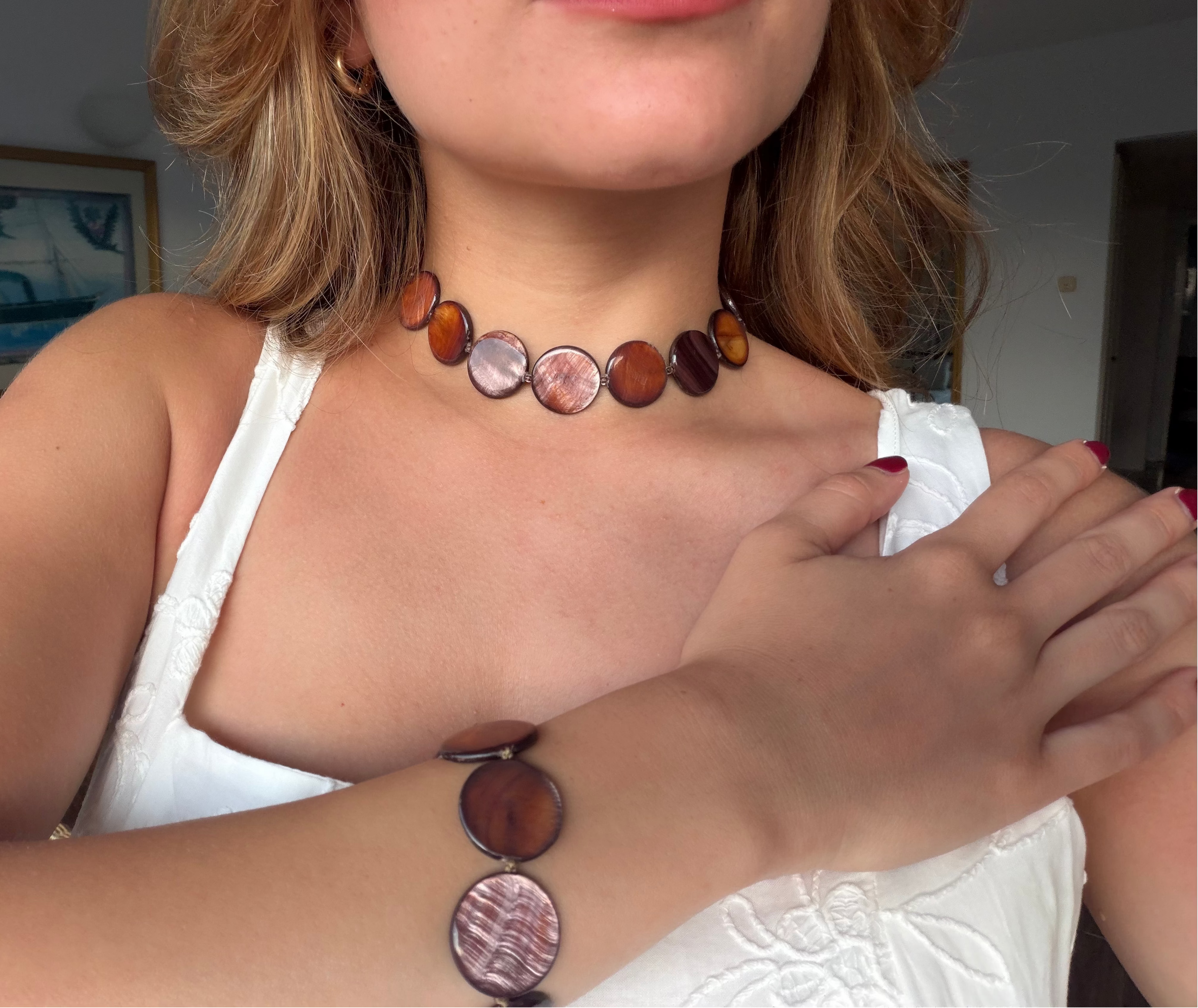 Pearl Bead Bracelet - Earth Brown