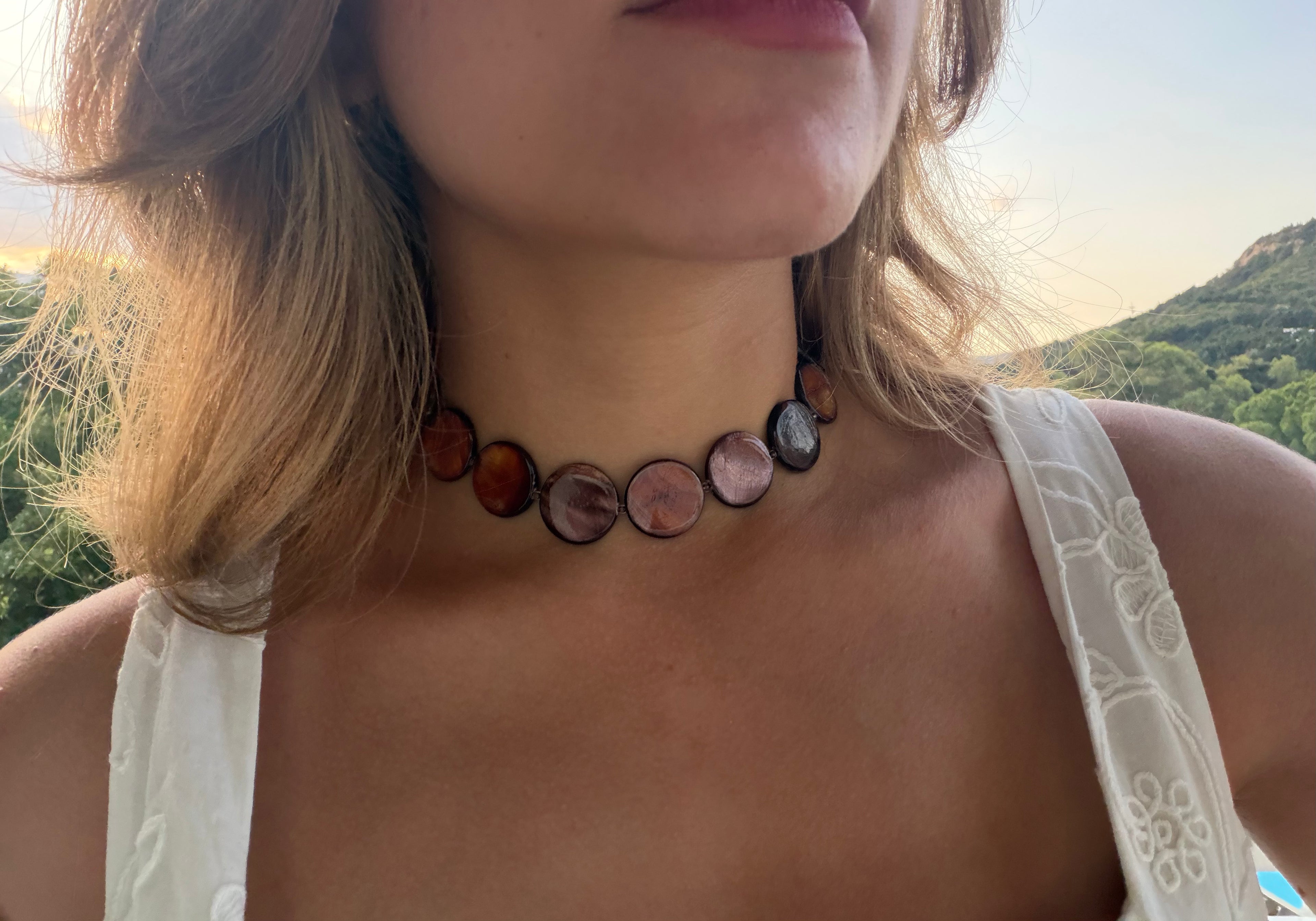Pearl Bead Necklace - Earth Brown