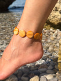 Pearl Bead Anklet - Peach