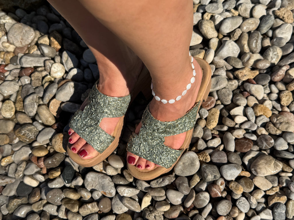 Pearl Disc Anklet - Flat