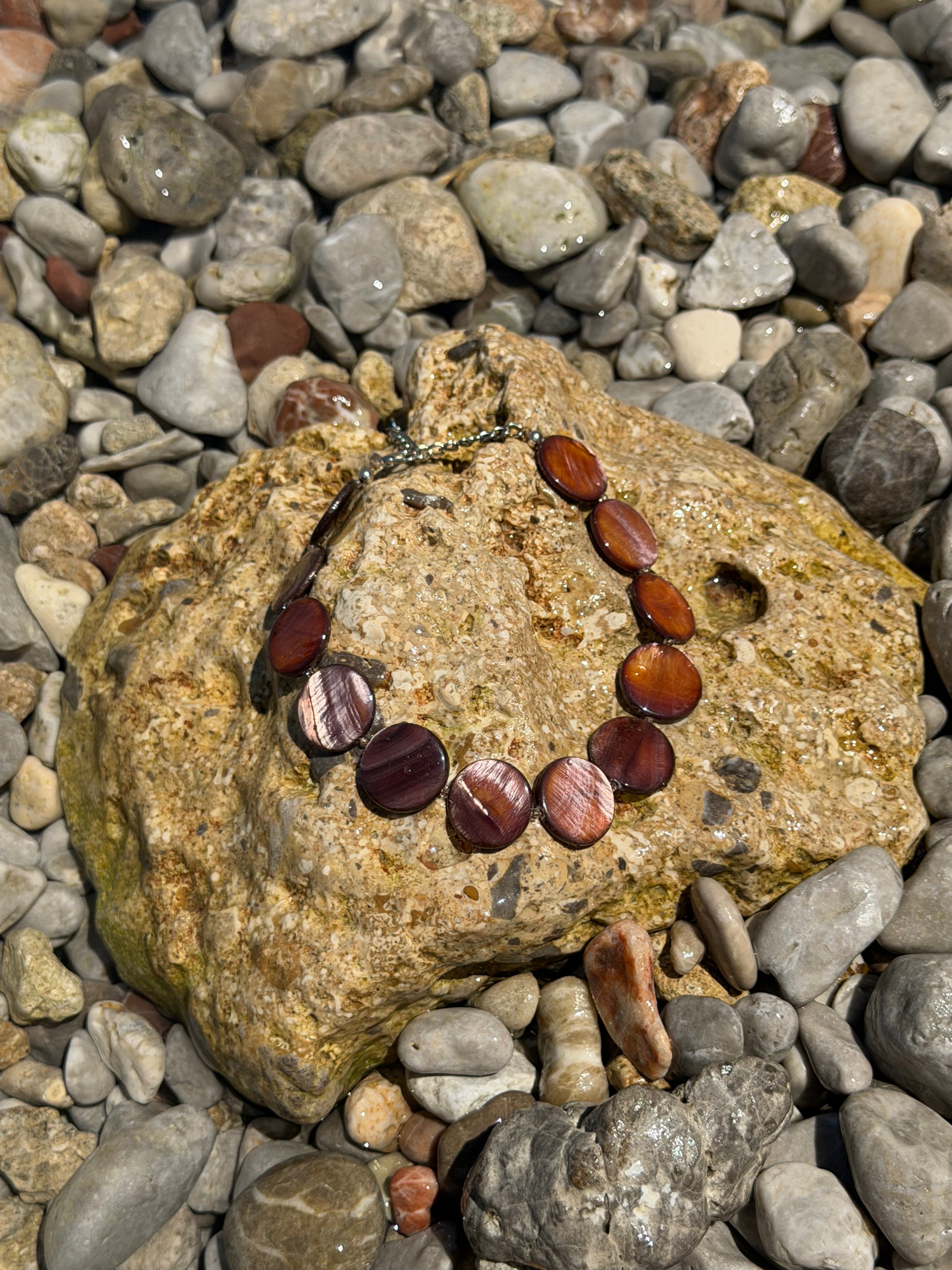 Pearl Bead Necklace - Earth Brown