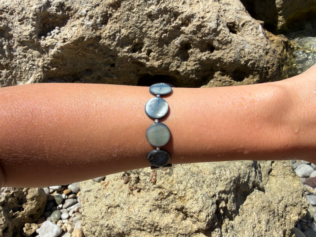 Pearl Bead Bracelet - Slate Blue