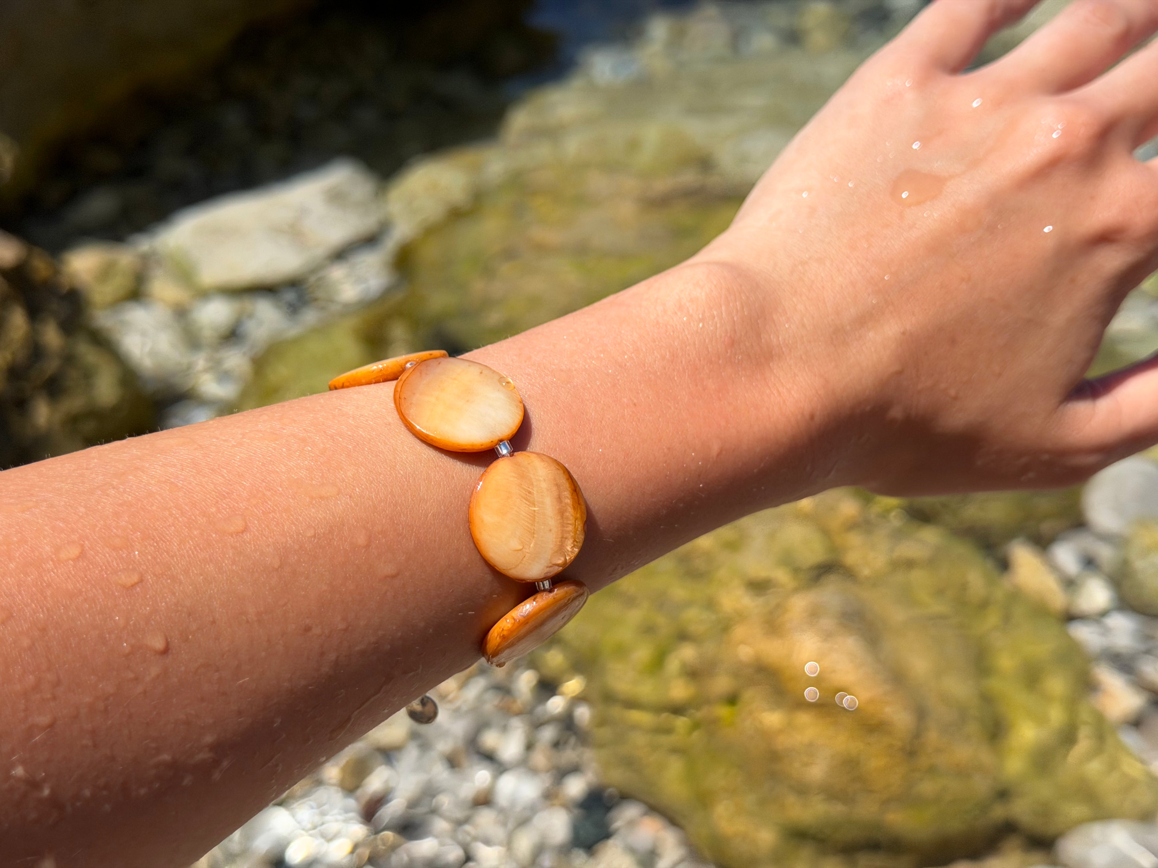 Pearl Bead Bracelet - Peach