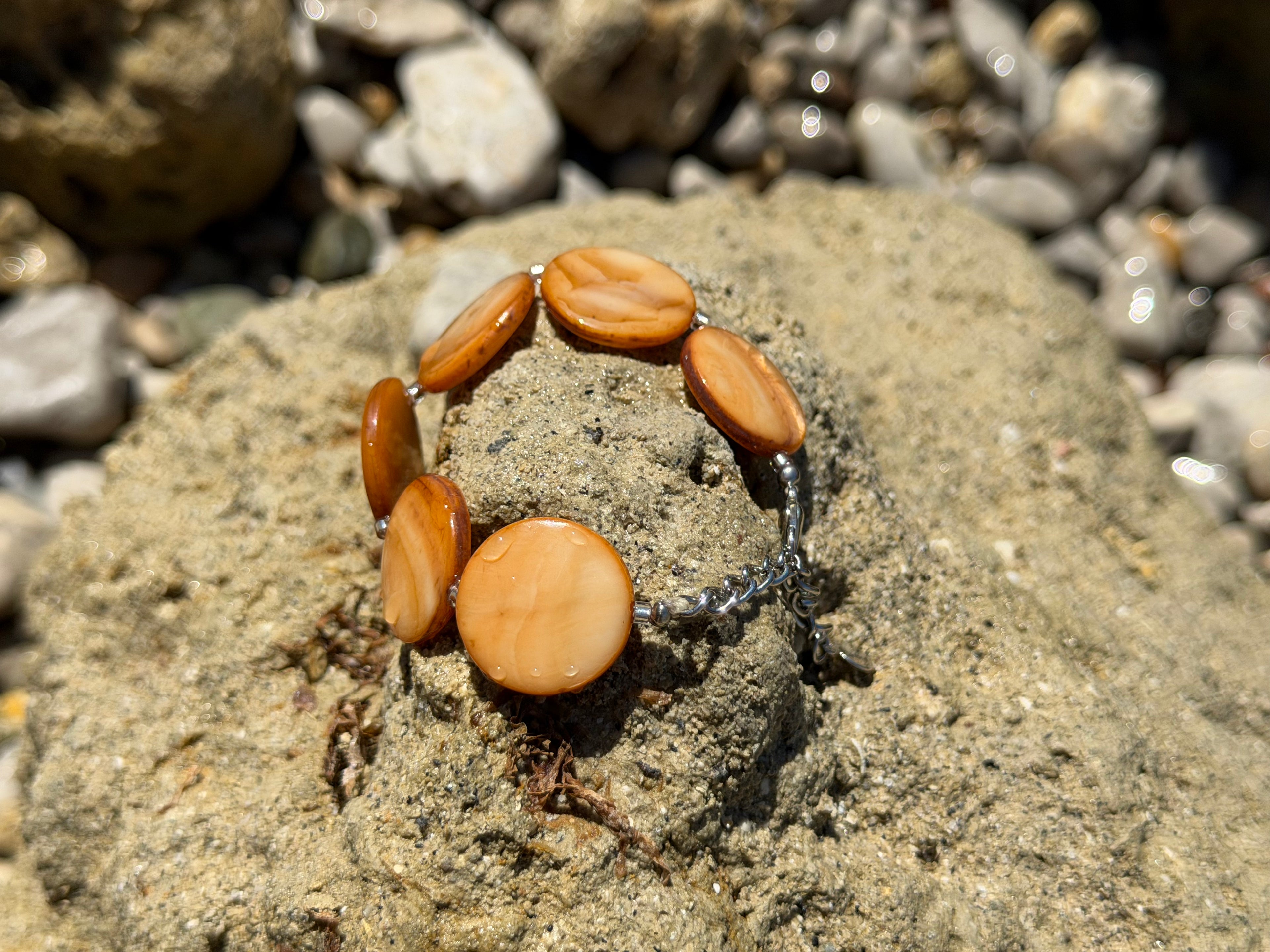 Pearl Bead Bracelet - Peach
