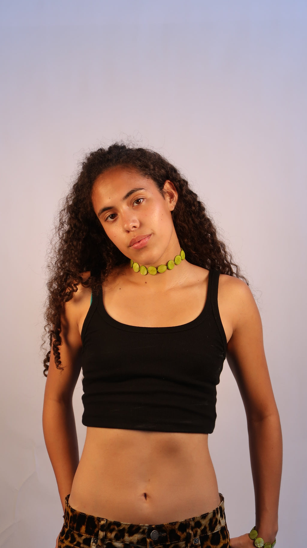 Pearl Bead Necklace - Apple Green