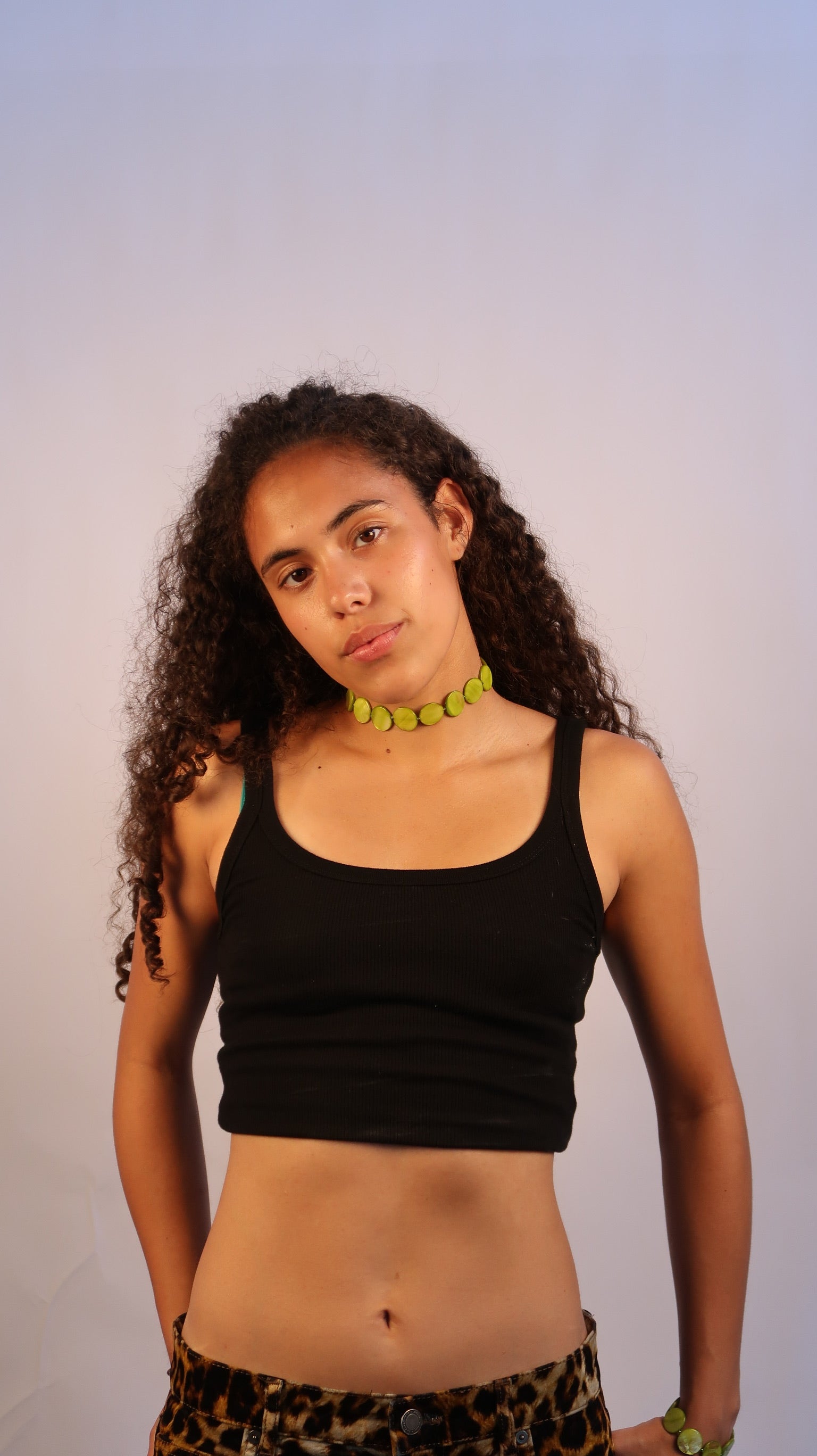 Pearl Bead Necklace - Apple Green