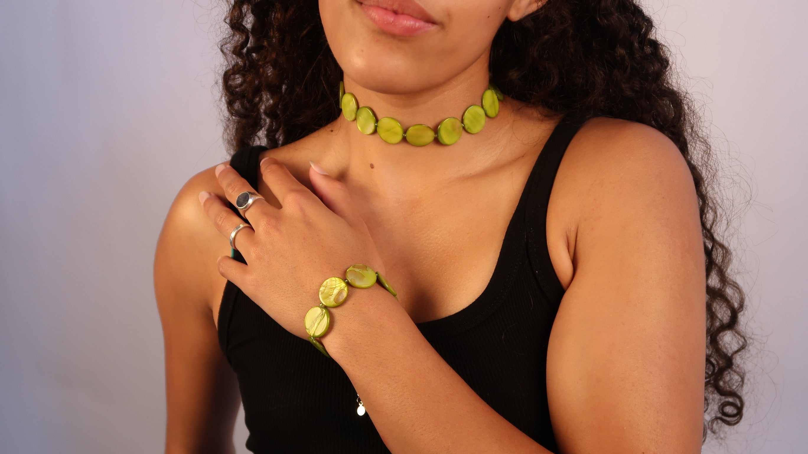 Pearl Bead Necklace - Apple Green