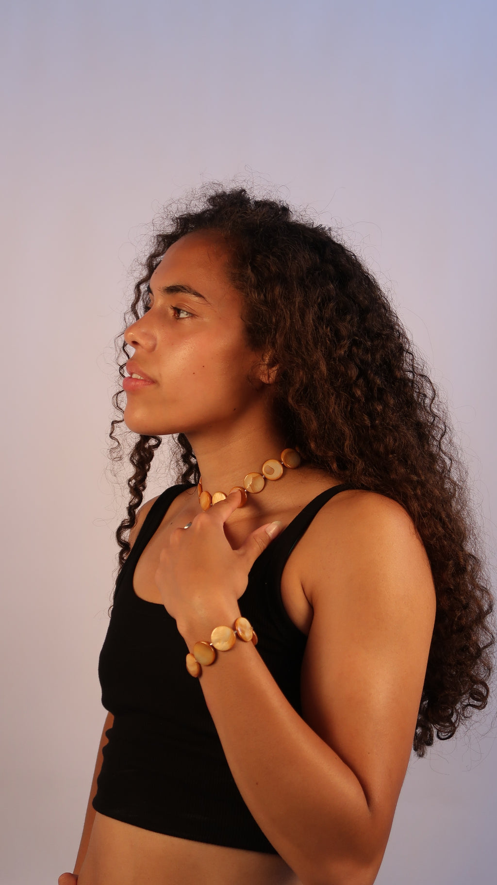 Pearl Bead Bracelet - Peach
