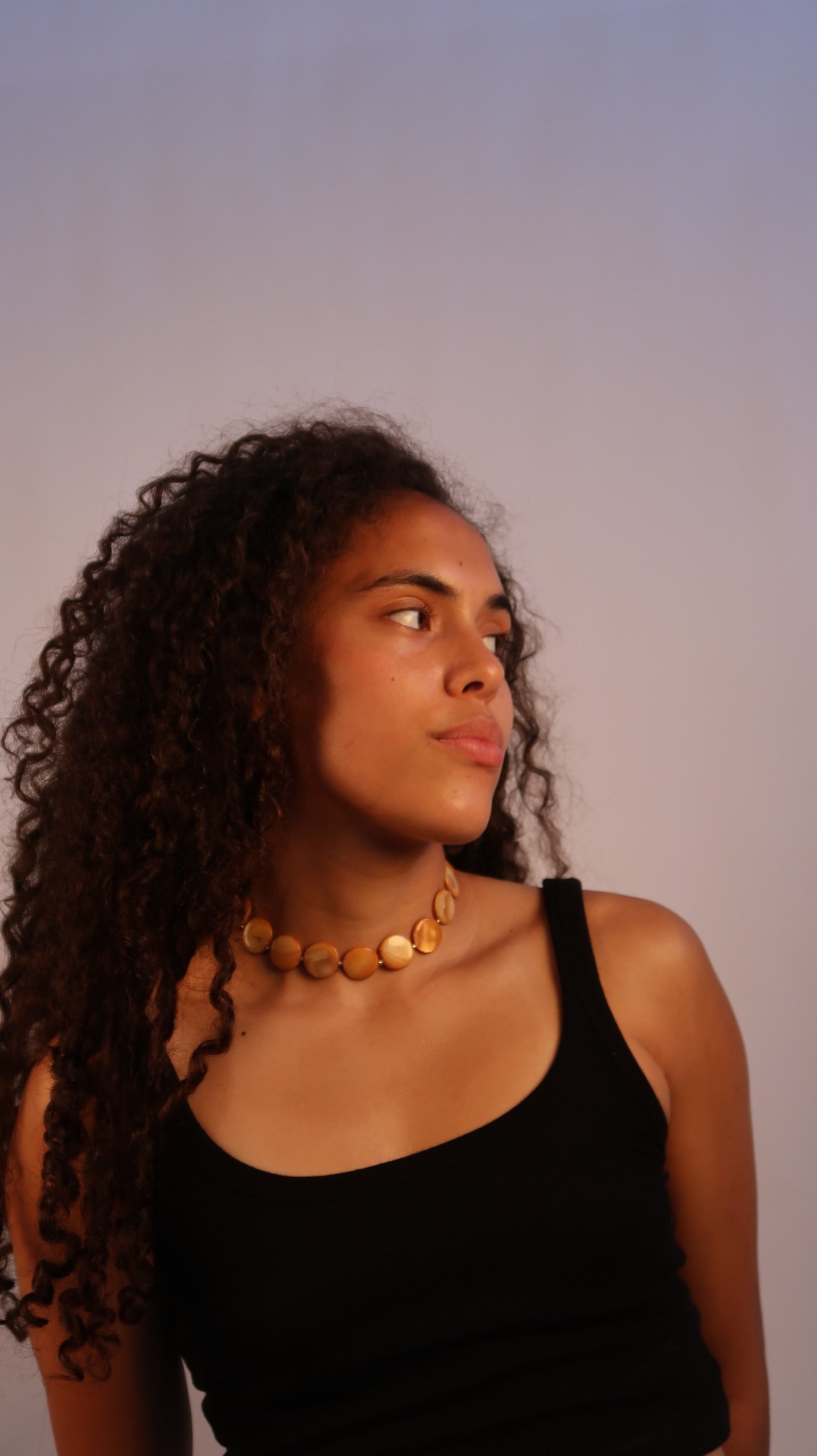 Pearl Bead Necklace - Peach
