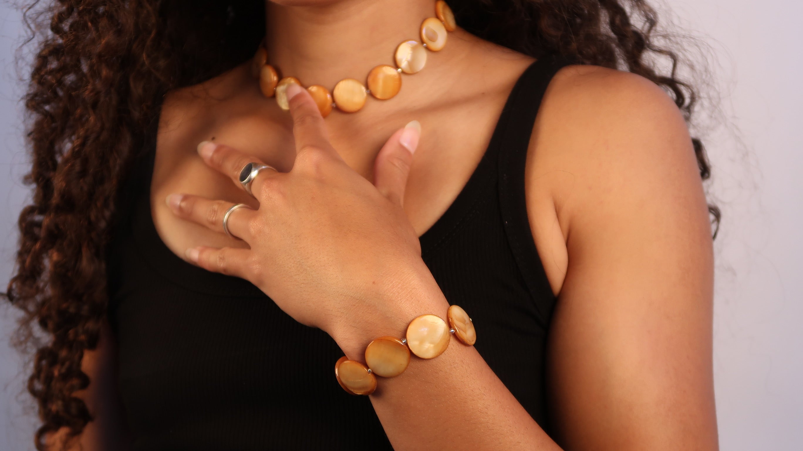Pearl Bead Bracelet - Peach