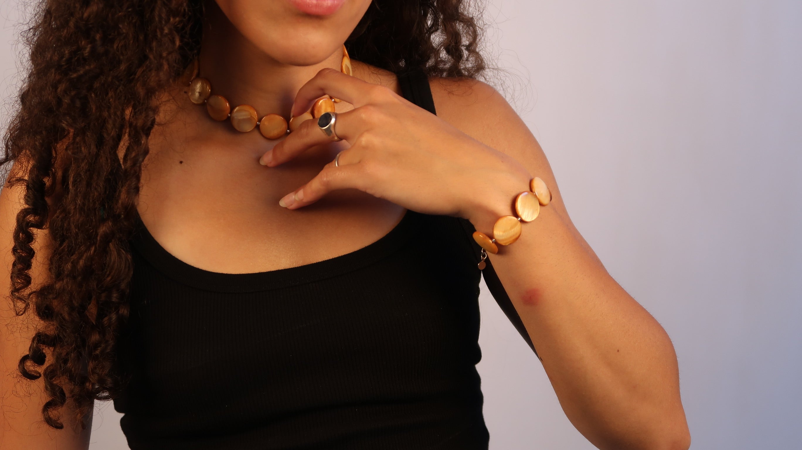 Pearl Bead Bracelet - Peach