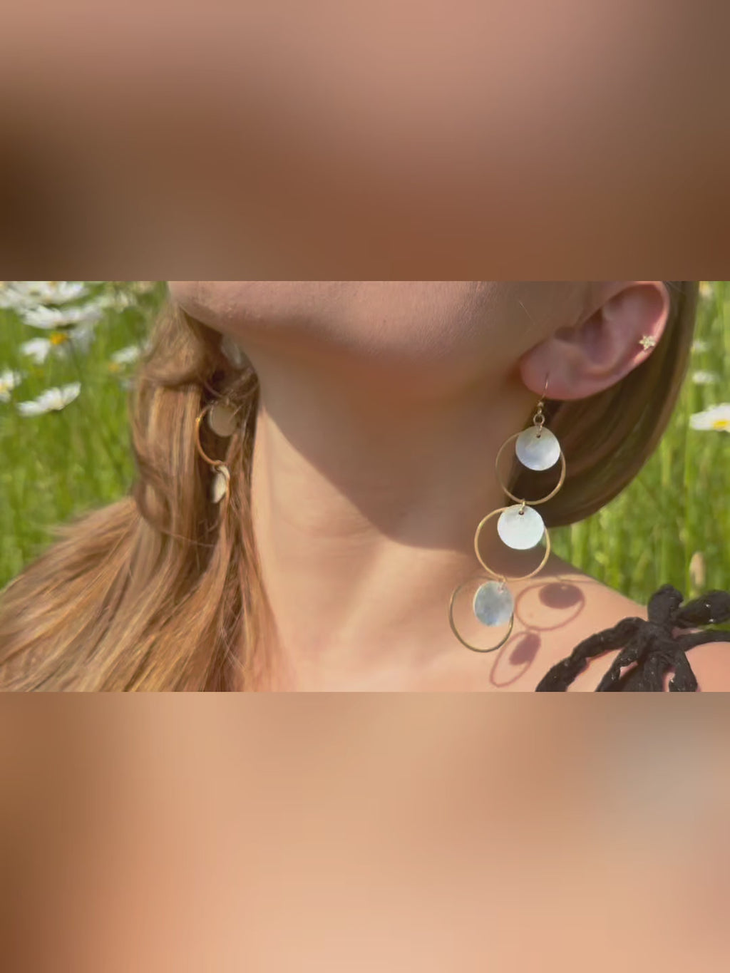 Halo Drop Earrings - Gold
