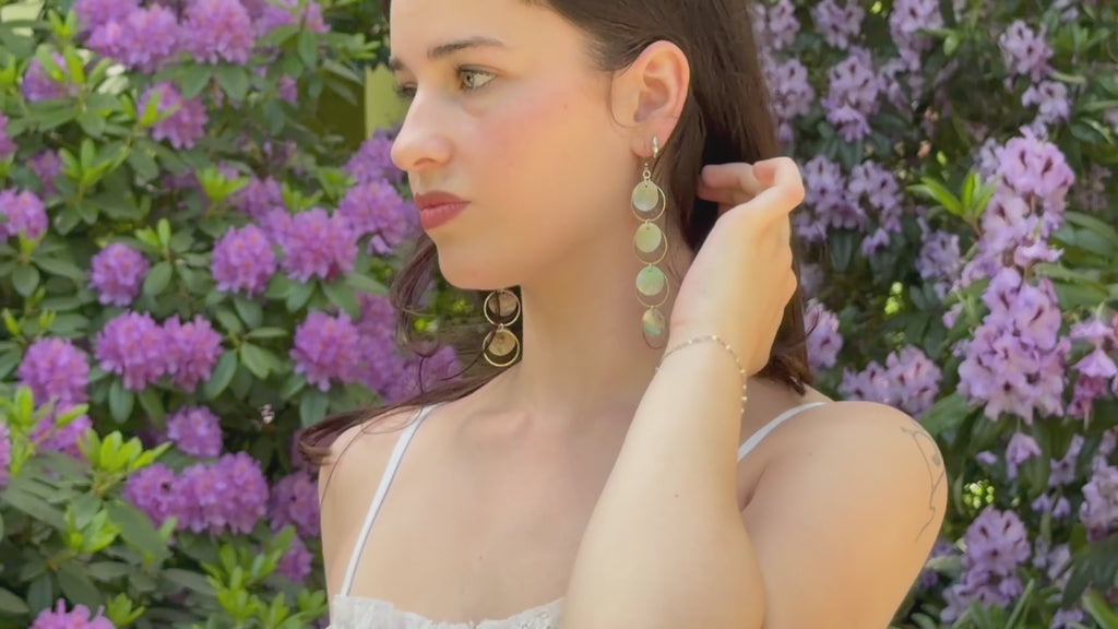 Shell Drop Earrings - Silver