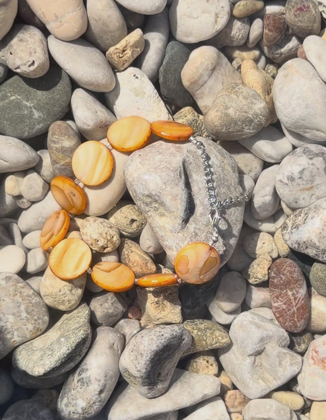 Pearl Bead Anklet - Peach